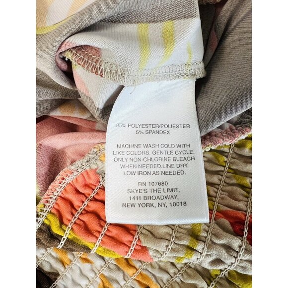Skyes the Limit Tropical Floral Keyhole Blouse~Size XL~Tie Spring Top L4 21 - Picture 9 of 10